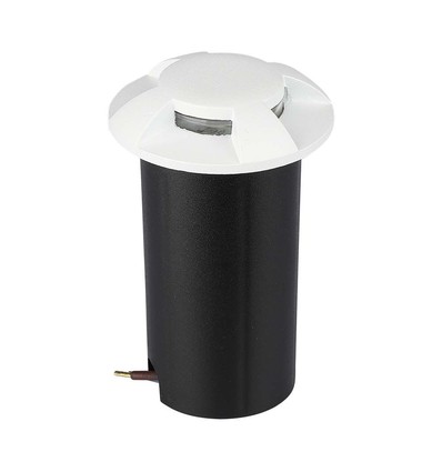 1W LED nedgravningsspot / trappelys, 12V - IP67, 3000K, Ø60mm, sort, hul: Ø4,3cm