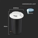 1W LED nedgravningsspot - Lys 3000K, Hvid