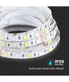 5m 11W/m LED strip - 12V, IP20, 60 LED pr. meter, 4000K, SMD 5050