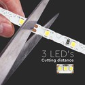 60 LED stribelys 5W/m S form - 6400K, 12V, IP20, 5m/rulle