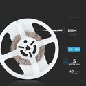 60 LED stribelys 5W/m S form - 6400K, 12V, IP20, 5m/rulle
