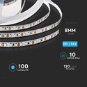 120 LED stripelys 8W/m - 4000K, IP20, 24V, dobbelt PCB (10m/rul)