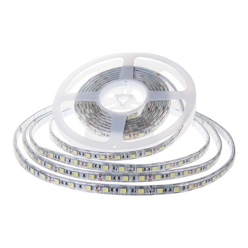 10m 8W/m stænktæt LED strip - 24V, IP65, 120 LED pr. meter, 3000K, inkl. DC stik