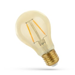 E27 almindelige LED 5W LED pære - A60, kultråd, rav farvet glas, ekstra varm, E27
