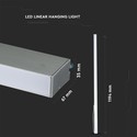 V-TAC 40W LED lineær hængelampe - Samsung chip, 4000K, sølv hus