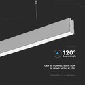 V-TAC 40W LED lineær hængelampe - Samsung chip, 4000K, sølv hus