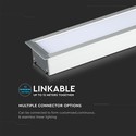 40W LED lineær nedsænket lys - Samsung chip, 4000K, sølv hus.
