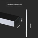 40W LED Lineært Hængende Lys - Samsung Chip, 6400K, Sort Hus.