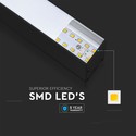 40W LED Lineært Hængende Lys - Samsung Chip, 6400K, Sort Hus.
