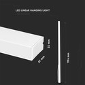 40W LED Lineært Hængende Suspensionslys - Samsung Chip, 6400K, hvid hus