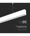 120cm 40W LED lineært armatur med Samsung chip - Hvid, 120° spredning, inkl. 1,5m wireophæng