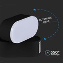 5W LED Væglampe - 4000K, Sort Hus
