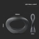 9W LED væglampe - 3000K, sort hus.