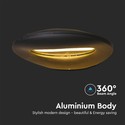 9W LED væglampe - 3000K, sort hus.