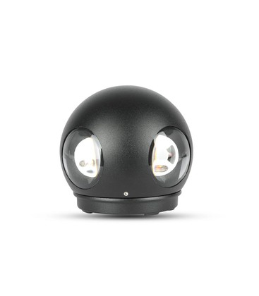 4W Væglampe Rund - LED, 4000K, IP65, Sort hus