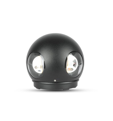 4W Væglampe Rund - LED, 4000K, IP65, Sort hus