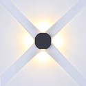 4W Væglampe Rund - LED, 4000K, IP65, Sort hus