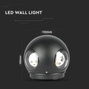 4W Væglampe Rund - LED, 4000K, IP65, Sort hus