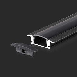 Elmateriel Monteringssæt til LED-stribe - 2000x24,7x7mm, diffuser, sort.
