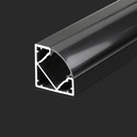 Monteringssæt - Diffuser til LED-stribe, 2000x19x19mm, Sort