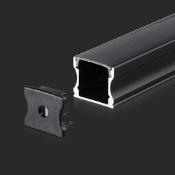 Producenter Monteringssæt med diffuser - 2000x17,2x14,4 mm, Sort.