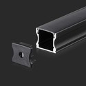 Monteringssæt med diffuser - 2000x17,2x14,4 mm, Sort