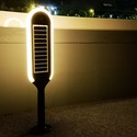 5W LED solcelle pullert lys - 3000K, hvid+sort hus