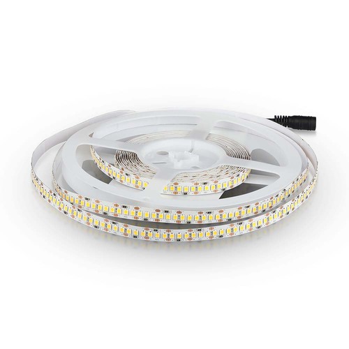 5m 17-18W/m LED strip - 24V, IP20, 204 LED pr. meter, kold hvid