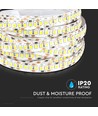 5m 17-18W/m LED strip - 24V, IP20, 204 LED pr. meter, kold hvid