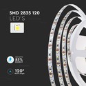 120 LED strip lys 8W/m - 6500K, IP20, 24V, Dobbelt PCB, 10m/rulle
