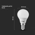 4,5W P45 LED Plastikpære E14 - 3000K, 6 stk/pakke.