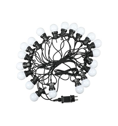 0,5W - Pære LED Lyskæde, 10m, 20 Pærer, EU Stik, 6000K, 24V