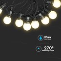 0,5W - Pære LED Lyskæde, 10m, 20 Pærer, EU Stik, 6000K, 24V