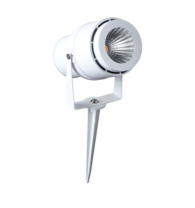 12W LED have-spot med spyd - IP65, 3000K, hvid, 20 grader, aluminium