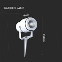 12W LED Havelampe - 3000K, Hvid, hus