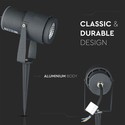 12W Havelampe - LED, 3000K, grå hus
