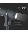 12W LED havespot med spyd - Grå, IP65 udendørs, 3000K