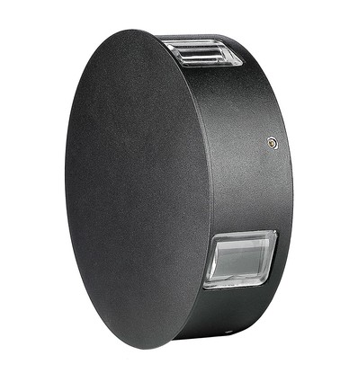 3W Ø15cm rund LED væglampe - IP65, sort, 3000K, udendørs, inkl. lyskilde