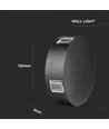 3W Ø15cm rund LED væglampe - IP65, sort, 3000K, udendørs, inkl. lyskilde
