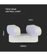 2x5W LED Væglampe - Justerbar retning, Udendørs IP65, 3000K, Hvid, Hus
