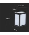 12W LED væglampe - IP65, sort, 1350lm, udendørs