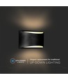 10W LED væglampe med op/ned lys - IP54 udendørs, sort, 4000K, Bridgelux chip, inkl. lyskilde