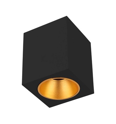 Firkantet GU10 påbygningsspot - Sort, 10x10x12cm, uden lyskilde