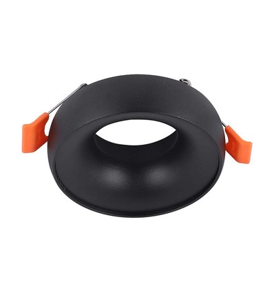 GU10 indbygningsspot - Rund, sort ramme og sort reflektor, aluminium, hul: Ø60 mm, mål: Ø92 mm
