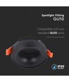 GU10 indbygningsspot - Rund, sort ramme og sort reflektor, aluminium, hul: Ø60 mm, mål: Ø92 mm
