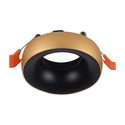 GU10 - lampe, rundt, guldramme+sort reflektor