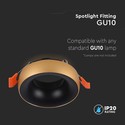 GU10 - lampe, rundt, guldramme+sort reflektor