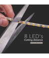 5m 9W/m LED strip, 128 LED pr. meter - 24V, IP20, 3000K, 127lm/W