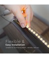 5m 9W/m LED strip, 128 LED pr. meter - 24V, IP20, 3000K, 127lm/W