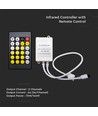 Infrarød controller med fjernbetjening til CCT/RGB - 12V-24V, 6A, 24 knapper, til 3-i-1 LED strips